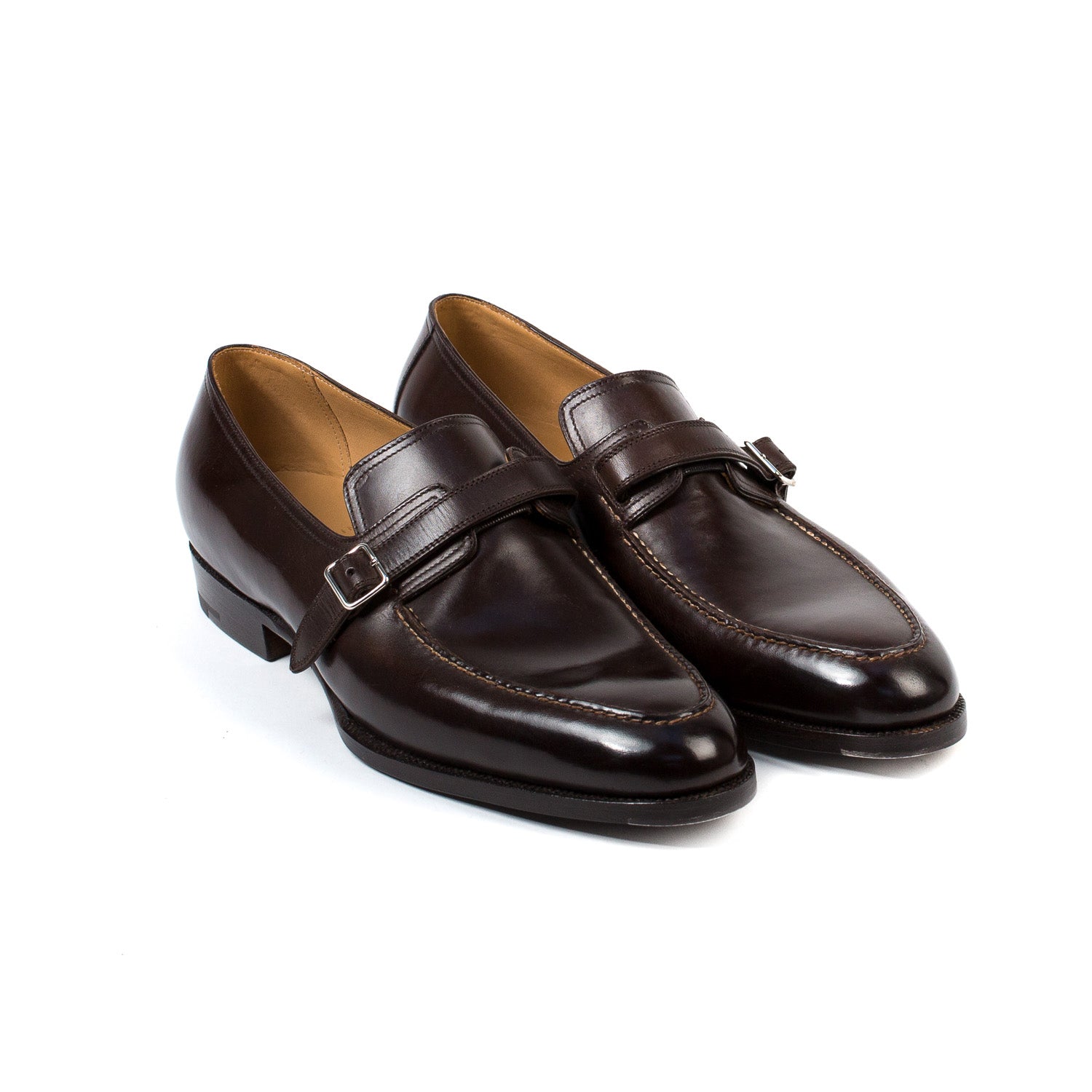 Loafer "Dress-Buckle" aus dunkelbraunem Kalbsleder - reine Handarbeit